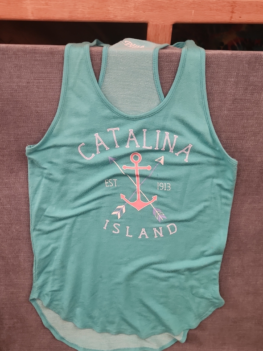 Catalina Island Teal Graphic Tank Top